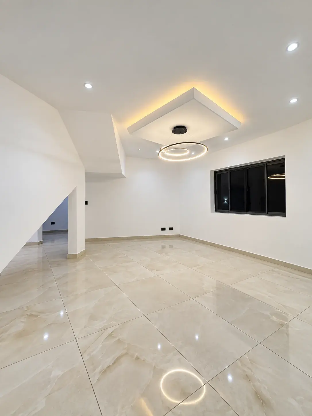 Main lounge with recessed ceiling lights at Lotus by Bamboo.